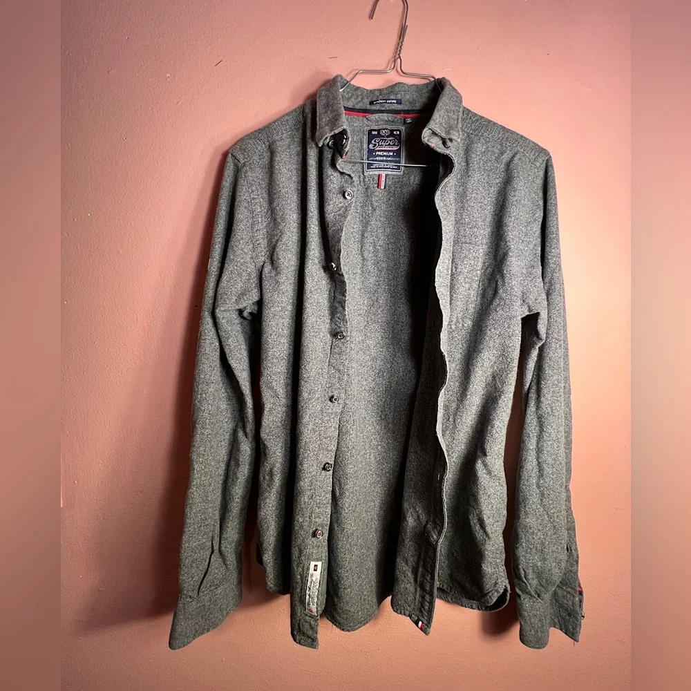 Superdry Grey Mens Flannel, size M fits S - Picture 1 of 4